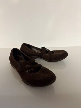 Skechers Shoes Womens Size 8.5 Mary Jane Brown Low Top Casual Slip On 23005